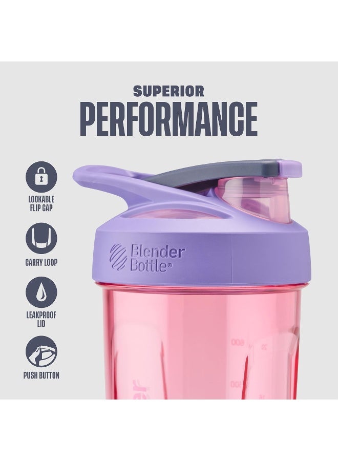 BlenderBottle Blender Bottle Strada Shaker Cup Perfect for Protein Shakes and Pre Workout, 28-Ounce, Purple - Image 2