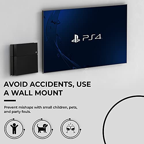 HumanCentric Wall Mount Compatible with Original PS4 Fat Version, Mount on The Wall or on The Back of The TV with a VESA Pattern, Does Not Work with Slim or Pro PS4, Hardware Included - Image 3