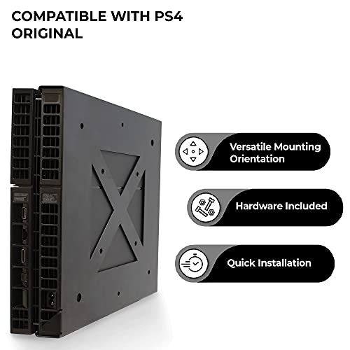 HumanCentric Wall Mount Compatible with Original PS4 Fat Version, Mount on The Wall or on The Back of The TV with a VESA Pattern, Does Not Work with Slim or Pro PS4, Hardware Included - Image 5