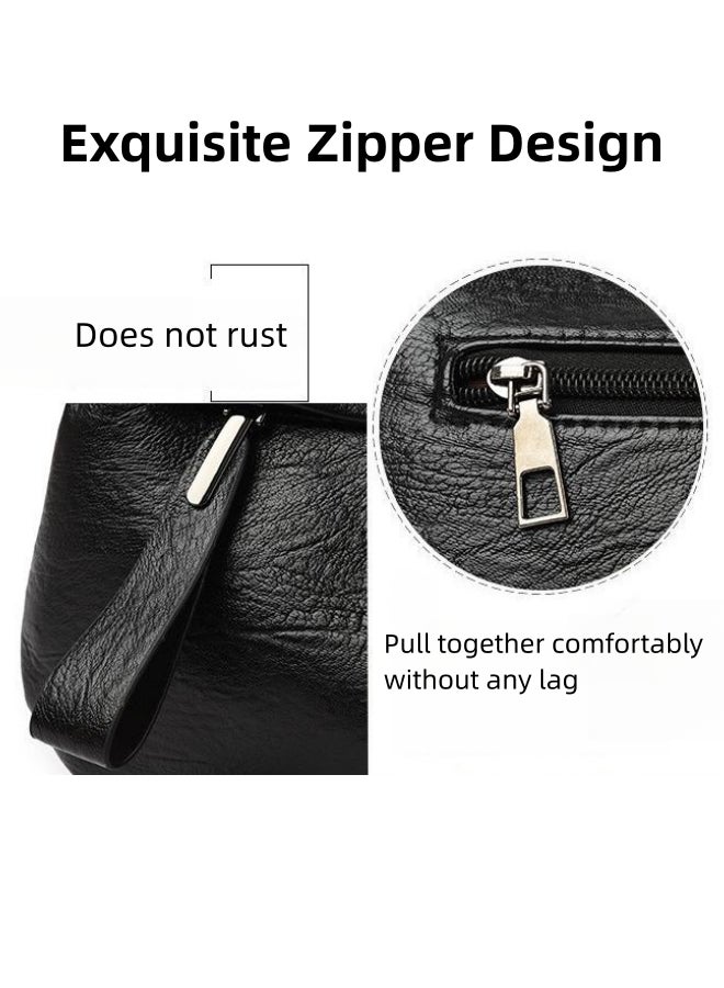 Women's PU Leather Crossbody Bag, Ladies Large-capacity Shoulder Bag Sling Bag Side Bag, Daily Commuting, Shopping, Shopping Multi-compartment Carrying Bag Satchel Bags for Girls and College Students - Image 3