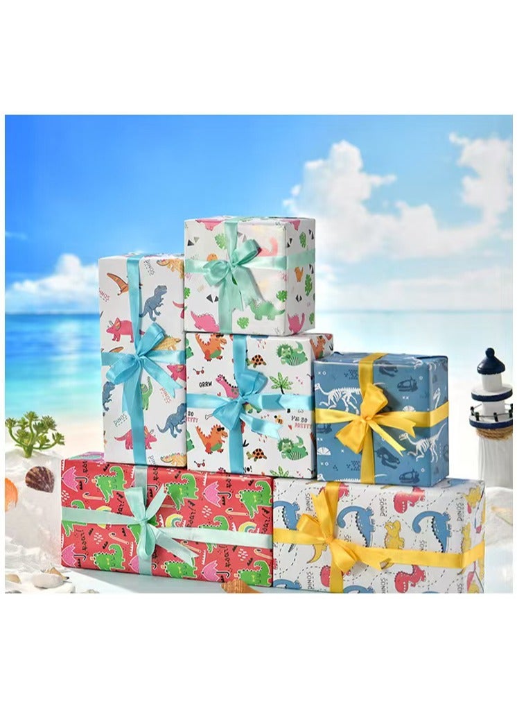 DELGREEN 6 Sheets Gift Wrapping Paper With Accessories,Holiday Gift Wrapping Paper,Birthday Gift Box Gift Wrapping DIY, Gift Wrapping Paper for Birthday, Holiday, Wedding, Party,Kids Gift Wrapping (70cmX50cm) - Image 5
