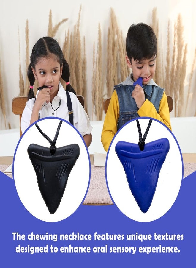 Abley's Silicone Chew Necklace for Anxiety Relief, Sensory Aid for Autism ADHD SPD, Blue Triangle Pendant with Black Cord - Image 4