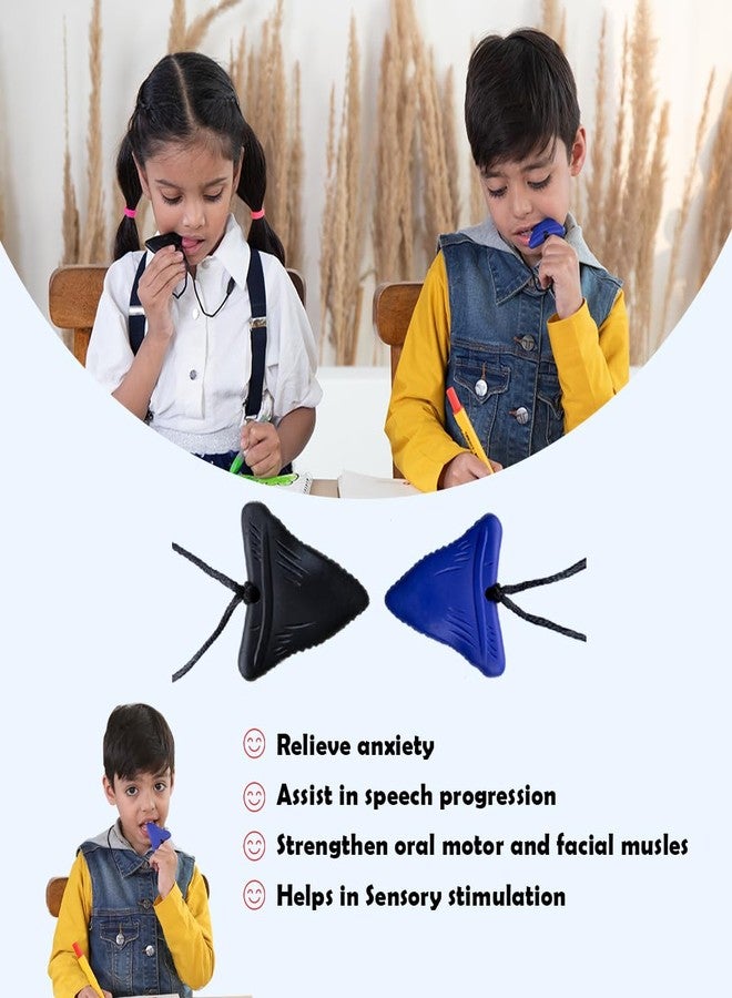 Abley's Silicone Chew Necklace for Anxiety Relief, Sensory Aid for Autism ADHD SPD, Blue Triangle Pendant with Black Cord - Image 5