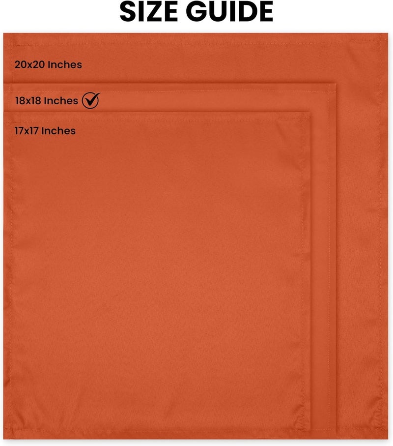 Utopia Home 24 Pack Orange Cloth Napkins 18x18 Inches 100 Polyester Hemmed Edges Washable and Reusable Ideal for Parties Weddings and Dinners - Image 2