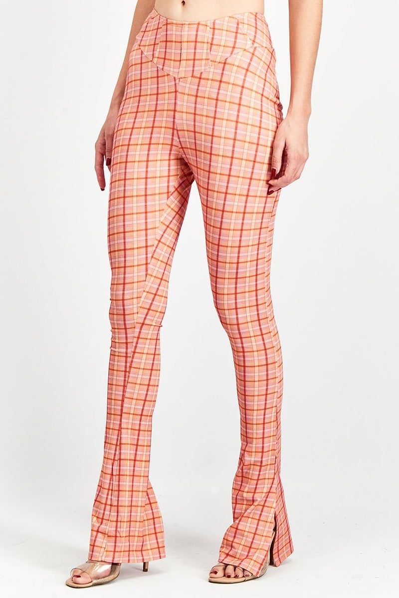 Asos Design Women Regular Fit Corset Waist Flared Pants, Pink Combo  - Image 2
