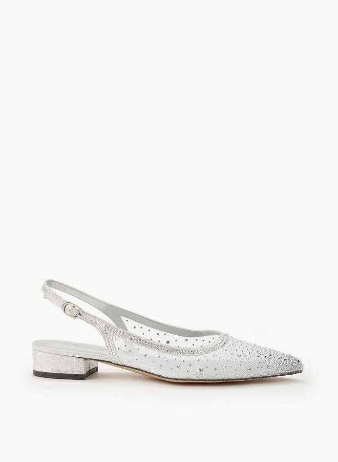 Women Embellished Buckle Closure Pointed Toe Shoes