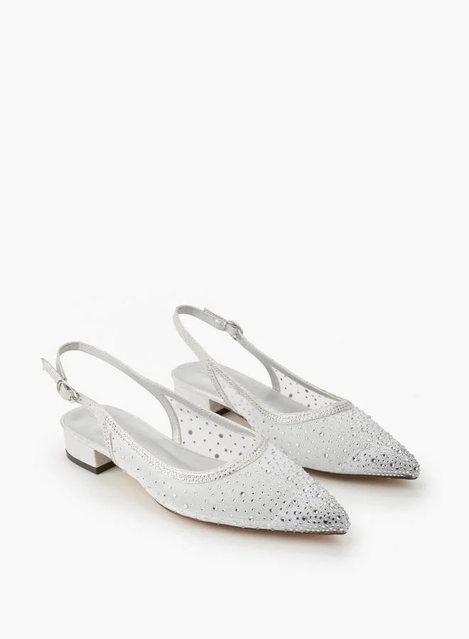 Celeste Women Embellished Buckle Closure Pointed Toe Shoes