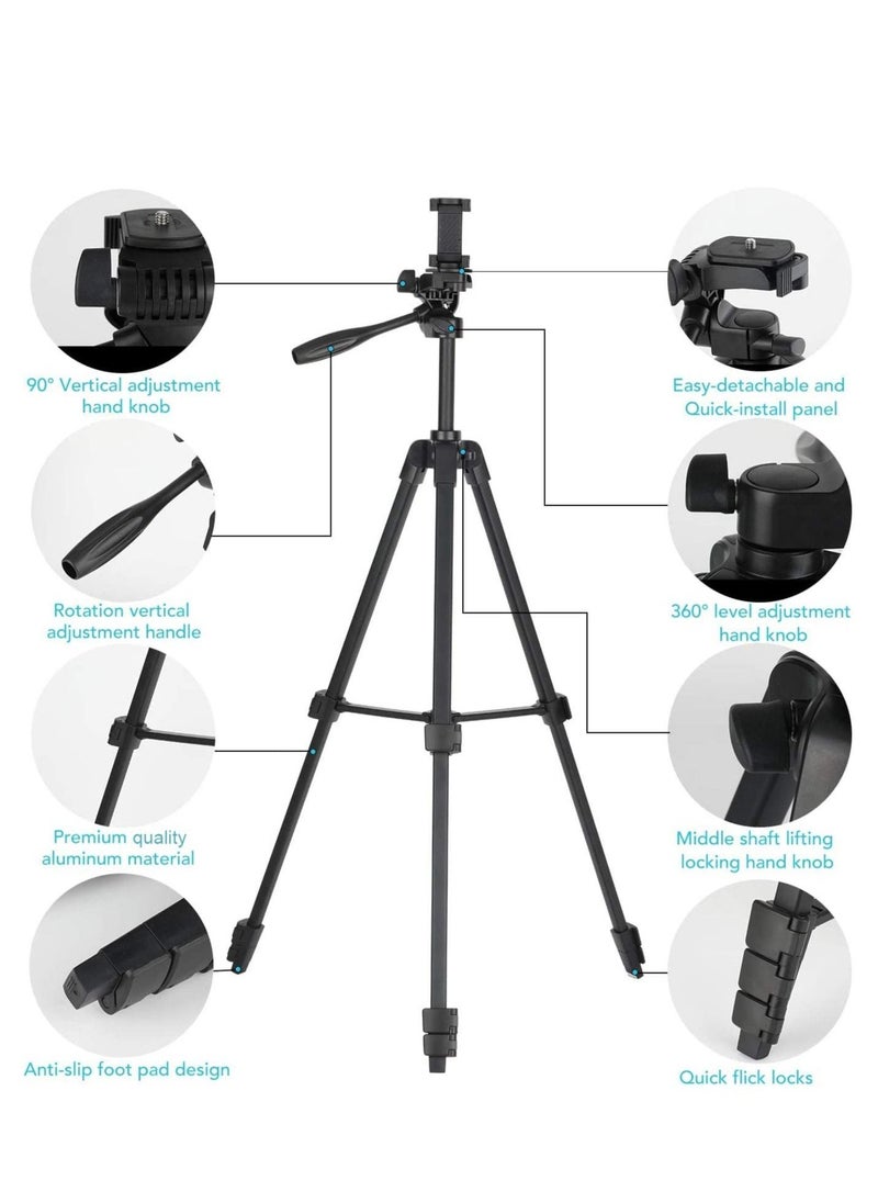 Flexible Tripod, Eocean 136cm Extendable Phone Tripod Stand with Carry Bag,Cell Phone Tripod with Wireless Remote,Universal Tripod for Video Selfie,iPhone Tripod Stand Travel Camera Tripod - Image 3