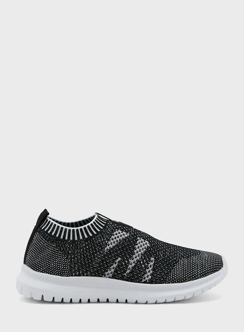 Ginger Pattern Knit Pull On Comfort Shoe