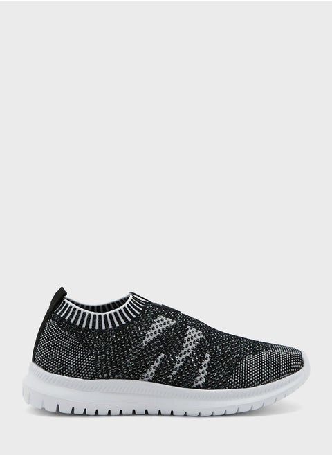 Pattern Knit Pull On Comfort Shoe