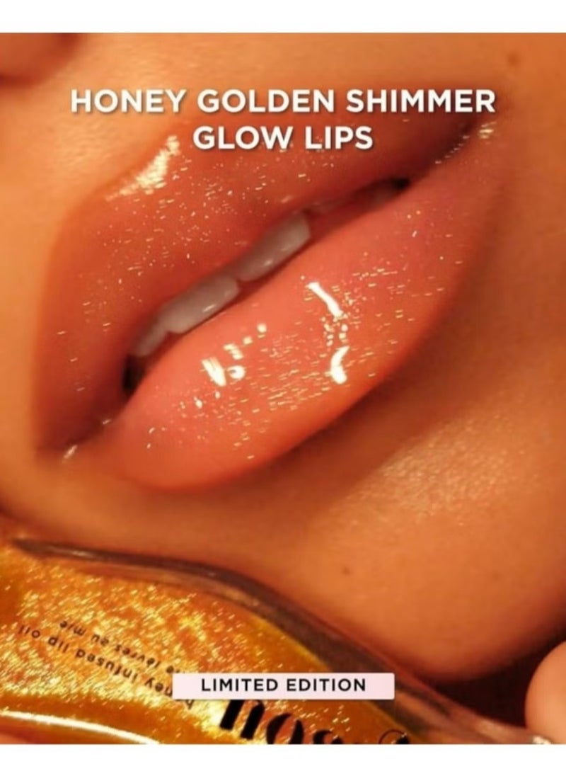 Gisou Golden Shimmer Glow Honey Infused Lip Oil - Hydrating, Nourishing, and Naturally Enhancing Formula for Luxurious Lips  - Image 4