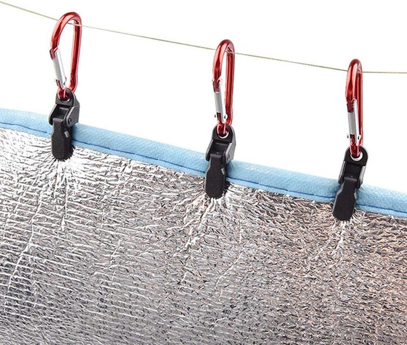 Eoutstanding 12-Pack Small Outdoor Camping Awning Point Hook Tent Windbreak Clamp Plastic Crocodile Clip 33x10x13mm, Black - Image 5