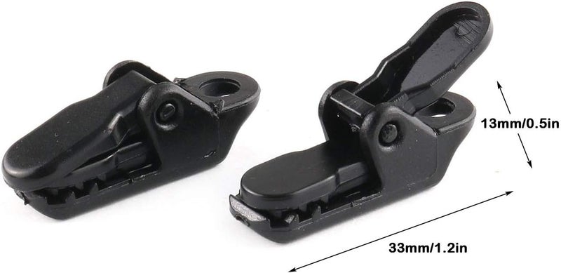 Eoutstanding 12-Pack Small Outdoor Camping Awning Point Hook Tent Windbreak Clamp Plastic Crocodile Clip 33x10x13mm, Black - Image 2