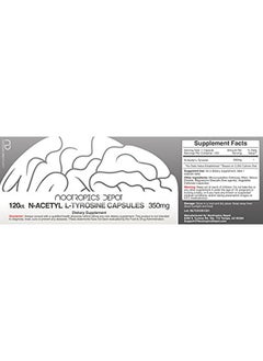 Nootropics Depot Nacetyl Ltyrosine Capsules ; 350Mg ; 120 Count ; Nalt ; Amino Acid Supplement ; Natural Nootropic Supplement ; Supports Memory Learning And Focus ; Supports Healthy Stress Levels  - Image 2