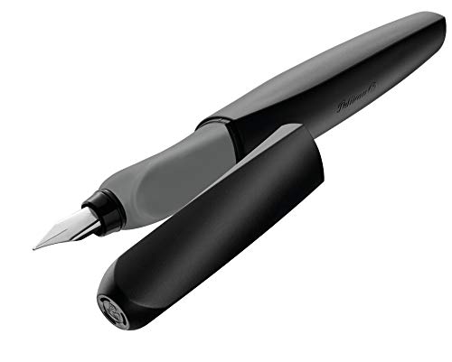 Pelikan Twist Fountain Pen with 1 Ink Cartridge, Medium Nib, Black, Boxed (946806) - Image 1