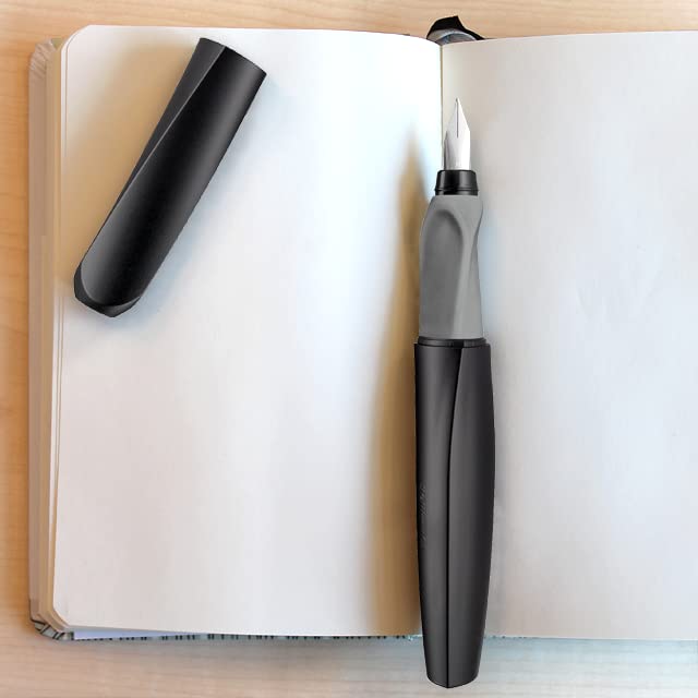 Pelikan Twist Fountain Pen with 1 Ink Cartridge, Medium Nib, Black, Boxed (946806) - Image 4