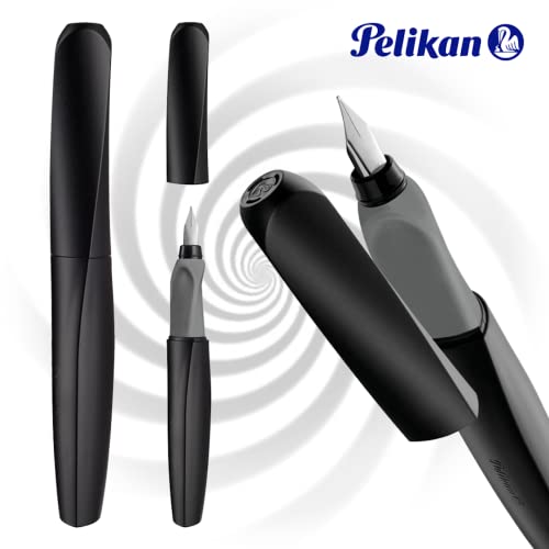 Pelikan Twist Fountain Pen with 1 Ink Cartridge, Medium Nib, Black, Boxed (946806) - Image 5