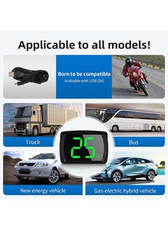 DAREU Universal Green GPS Speedometer with KMH HUD Display, High-Definition Car Locator, USB Plug & Play for All Vehicle Models  - Image 3