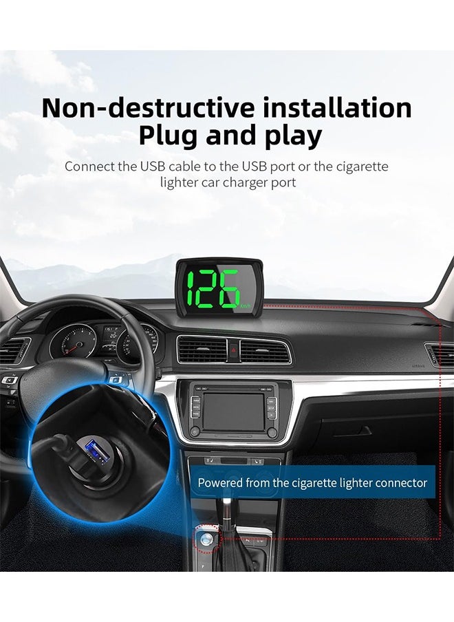 DAREU - Universal Green GPS Speedometer with KMH HUD Display, High-Definition Car Locator, USB Plug & Play for All Vehicle Models - Image 1