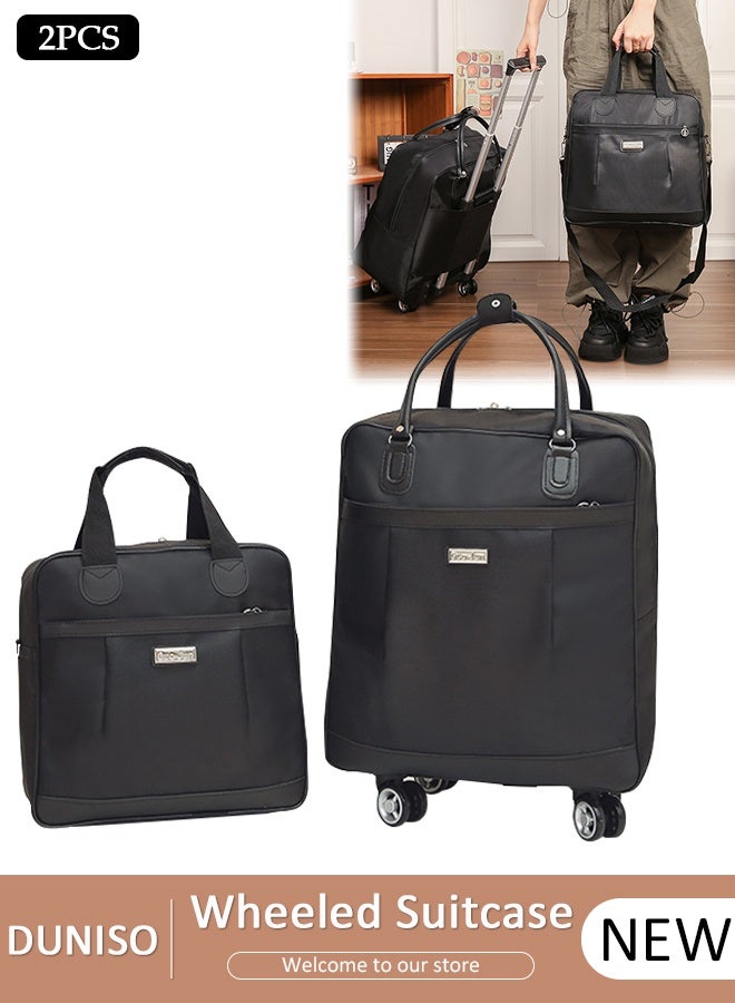 DUNISO 2 Piece Travel Luggage Sets, Foldable Carry on Luggage Airline Approved, Lightweight Carry on Suitcase with Spinner Wheels, Family Travel Suitcase Set with Duffle Bag - Image 1