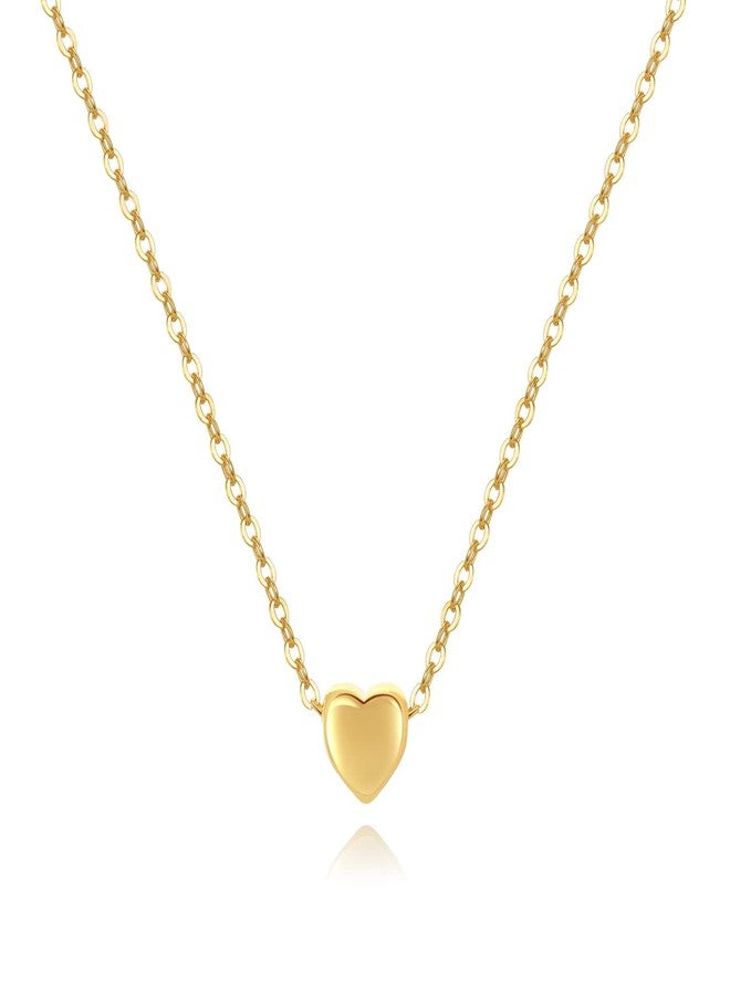 DeScount Delicate Tiny Gold Heart Choker Necklace,Dainty Cute Simple Heart Pendant Necklaces for Women - Image 2