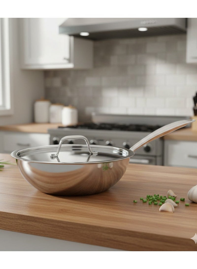 ماكسيما مقلاة مع غطاء ستانلس ستيل مقاس 22 سم - Image 1