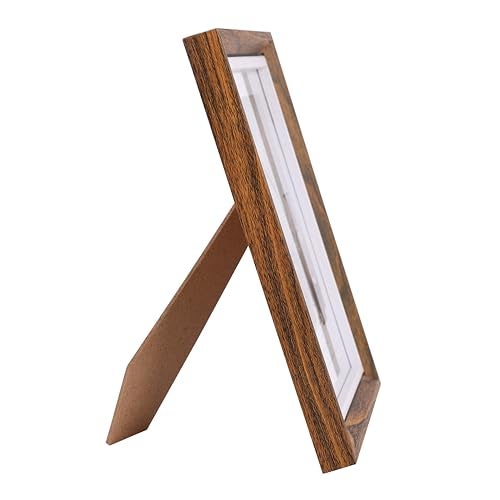 HOME ELEMENTS 1 Pc Wooden Photo Frame With Glass for Table, Floating Design Frame, Tabletop Picture Frames for Living Room, Table Decor, Home Decor, Office Desk,Premium Gifting - Rustic Brown (6"x8") - Image 5