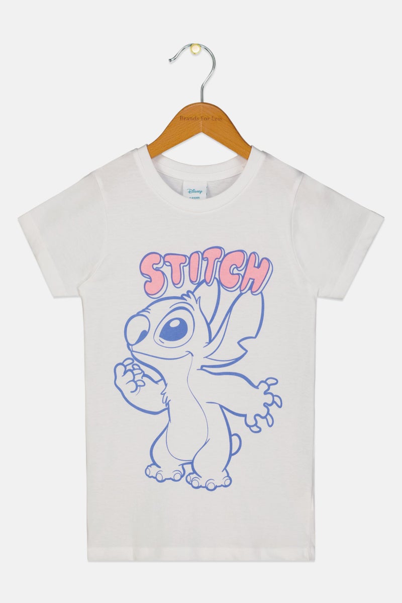 Disney Toddlers Girl Lilo And Stitch Short Sleeve Top, White - Image 2