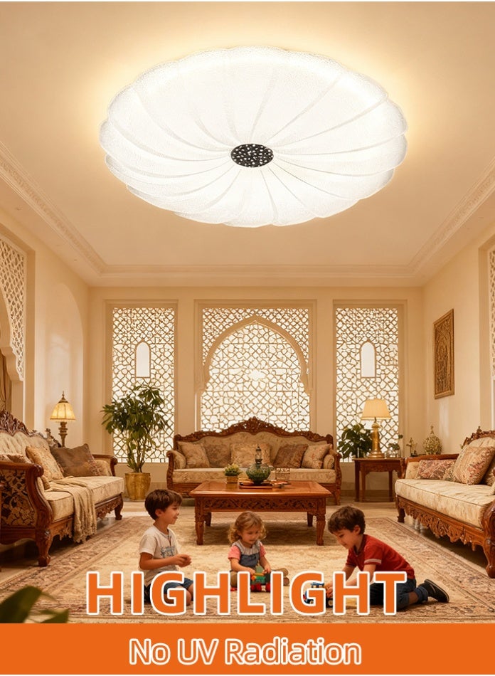 مودي مصباح سقف LED بقوة 80 واط، 49 سم، 3 ألوان قابلة للتبديل بتقنية CCT، 3000 كلفن/4000 كلفن/6500 كلفن، سطوع عالي 6000 لومن، بدون وميض، مصباح تثبيت مدمج من مادة PVC لغرفة النوم، غرفة المعيشة، غرفة الطعام - Image 3