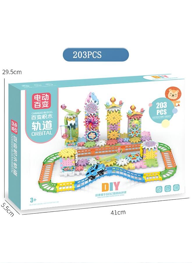 Electric Interlocking Gear Building Toy Kit - Image 1