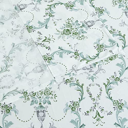 DAUAOTO Cotton Sheets Set Twin XL Printed Bedding Sets, Up to 14" Deep Mattress, Botanical Vines Pattern Bedlinen for Twin Extra Long Bed, Green - Image 4