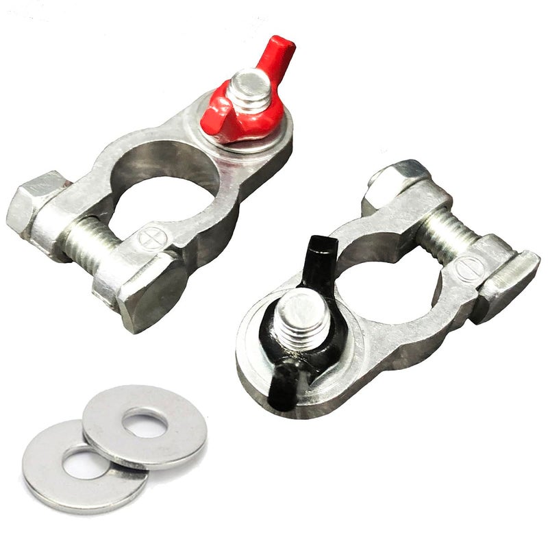 SLGAHGS 1 Pair ZincPlated Marine Terminal Ends Battery Terminal EndTop Post Battery Terminal Set For Marine Car Boat RV and Vehicles 38inch and 516inch Posts ZincPlated - Image 3