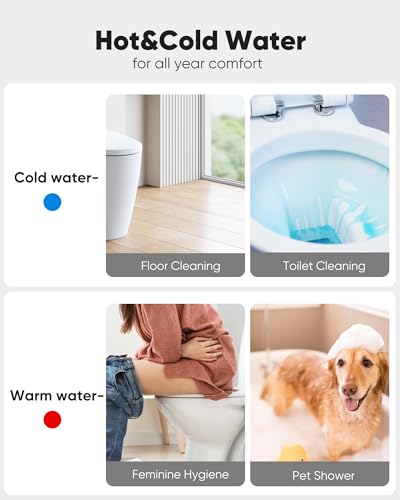 Arofa Hot and Cold Handheld Bidet Sprayer for Toilet, Warm Water Bidet with Adjustable Pressure, Non-Electric Temperature Control for Feminine Wash - Image 2