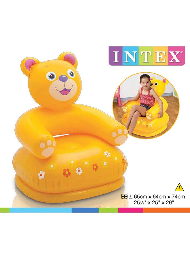 INTEX Happy Animal Bear Plastic Chair Assortment Yellow - Image 2