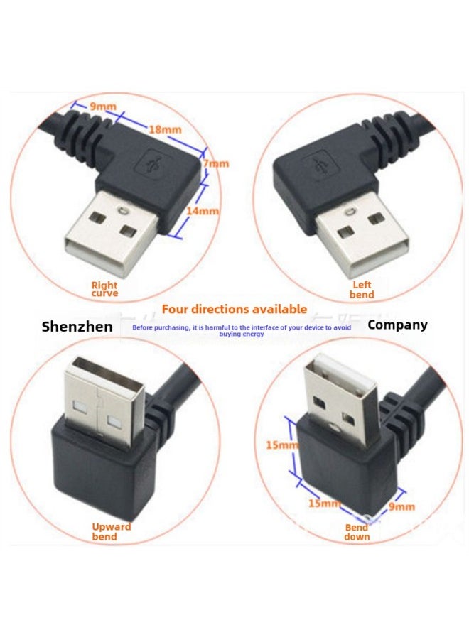 Generic Usb Extension Line With Ears USB2.0 Male To Female With Screw Hole Data Line Chassis Bezel Fixed Panel Line-Color:Left Curved-USB2.0 Extension Cord With Ears-Length:0.5m  - Image 5