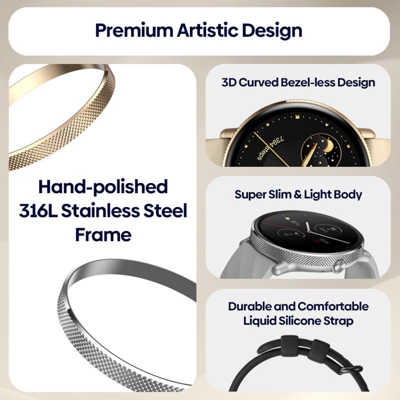 Smart Watch: Gold IP68 Waterproof Long Battery Life Fitness Tracker - Health Monitor Smart Reminder & BT Calling for Android iOS Users - Image 2