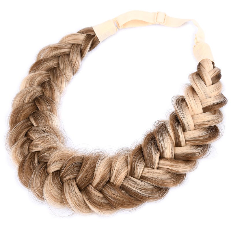 DIGUAN Messy Wide 2 Strands Synthetic Hair Braided Headband Hairpiece Women Girl Beauty accessory 62g21 oz Highlighted