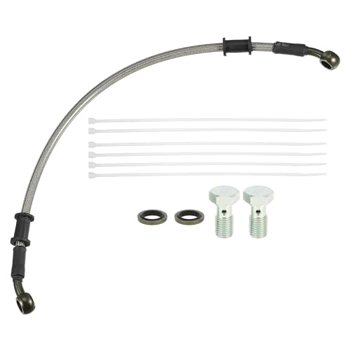 uxcell 1 Set 40cm 131ft Motorcycle Hydraulic Brake or Clutch Line Hose Universal for Motorcycle Dirt Bike ATV Moped Scooter with Screws - Image 1