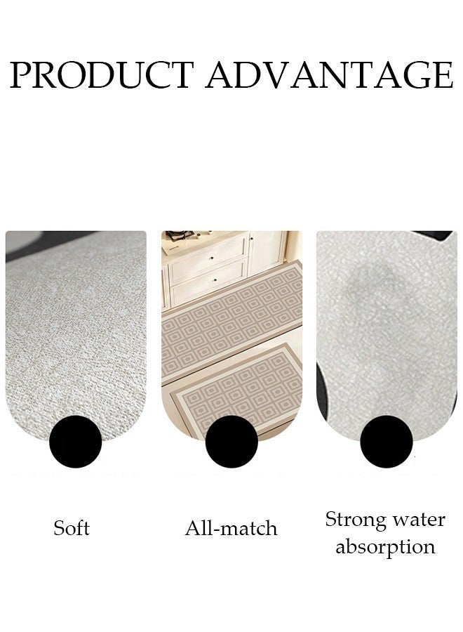 Diatom Mud Bath Mat Set Bathroom Kitchen Rug Mat Extra Soft and Absorbent Bath Rugs Non-Slip Quick Drying Floor Bath Tub Mat for Bathroom Floor Tub and Shower 40*60cm/40*120cm - Image 5