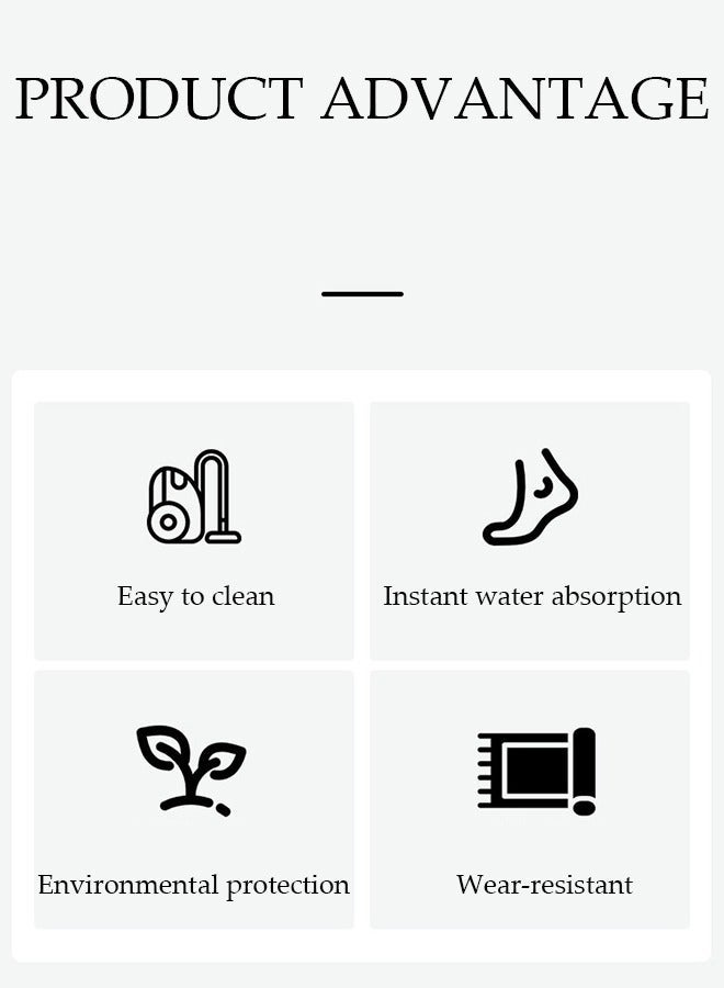 Diatom Mud Bath Mat Set Bathroom Kitchen Rug Mat Extra Soft and Absorbent Bath Rugs Non-Slip Quick Drying Floor Bath Tub Mat for Bathroom Floor Tub and Shower 40*60cm/40*120cm - Image 2