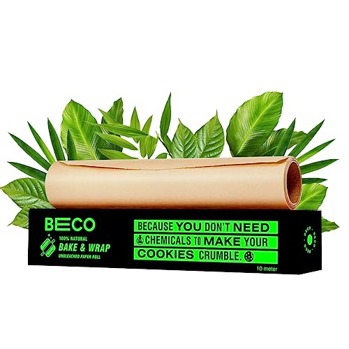 Beco Eco-Friendly Baking & Wrapping Paper, 10 Meter Roll, Pack of 1, 100% Bamboo Pulp & Chemical Free Parchment Paper - Image 1