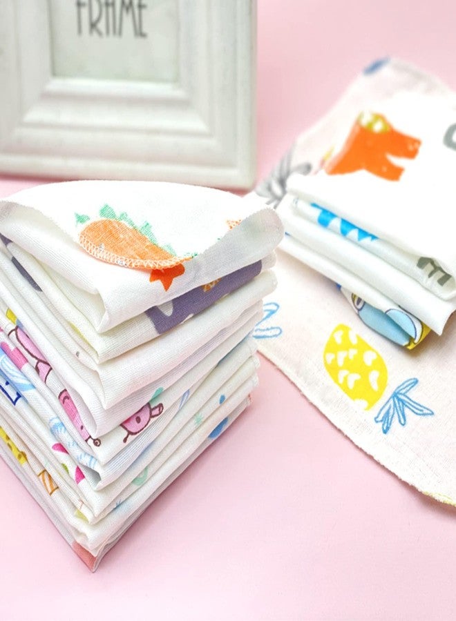 RDTGHY 10PCS Baby Washcloth Double Layer Gauze Random Cartoon Patterns Soft Baby Washcloths for Face - Image 2