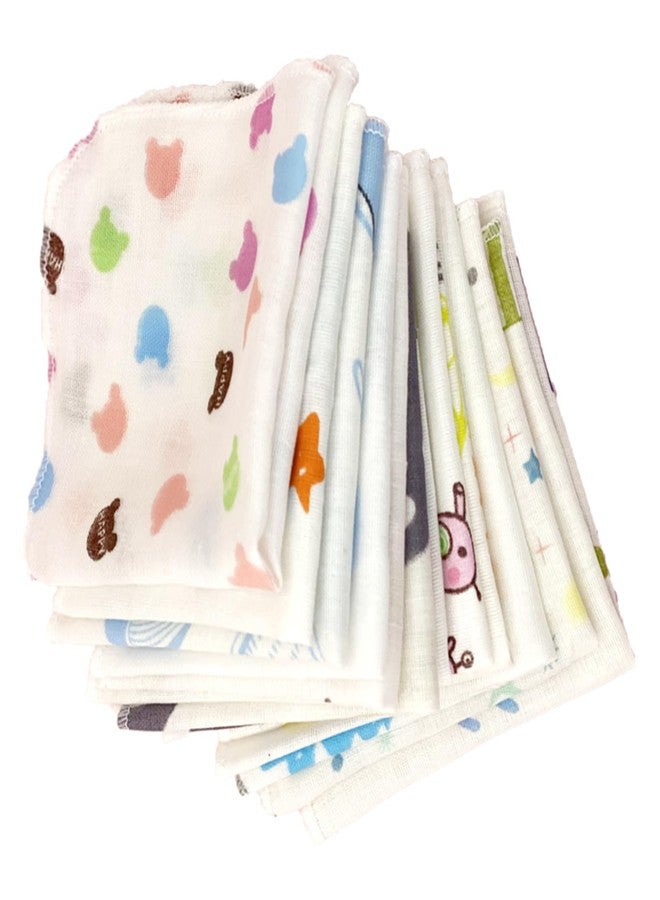 RDTGHY 10PCS Baby Washcloth Double Layer Gauze Random Cartoon Patterns Soft Baby Washcloths for Face - Image 1