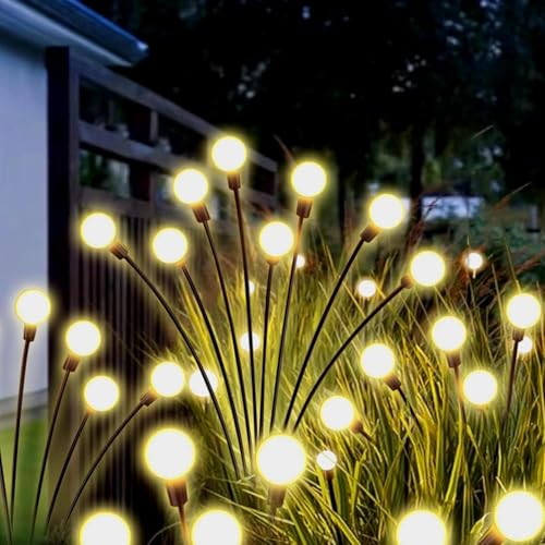 BRITSPEAR Solar Light Garden Waterproof Outdoor Swaying by Wind Firefly LED for Patio Yard Farmhouse Home Decor Light (Farmhouse, 1) - Image 1