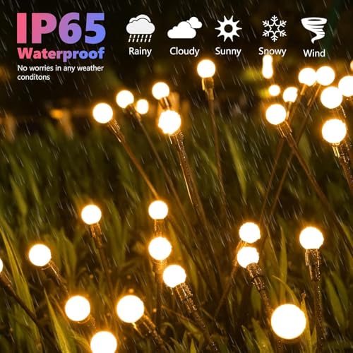 BRITSPEAR Solar Light Garden Waterproof Outdoor Swaying by Wind Firefly LED for Patio Yard Farmhouse Home Decor Light (Farmhouse, 1) - Image 3