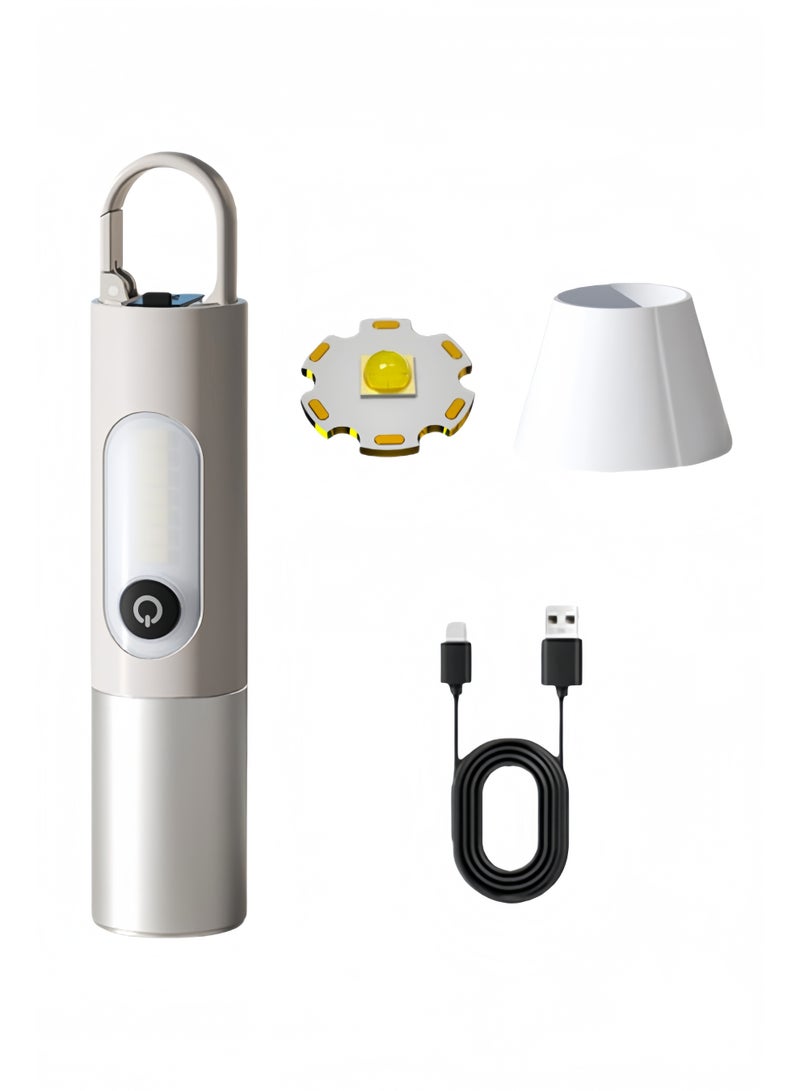 Bolan New High-Intensity Flashlight, Multifunctional Outdoor Long-Range Illumination Flashlight, White Laser Work Side Light (White) - Image 1