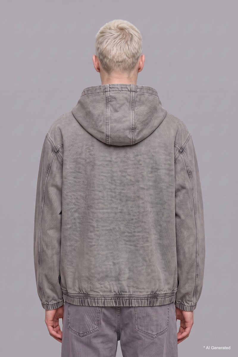 DeFacto Grey Man Oversize Fit Cotton Jacket Casual - Image 5