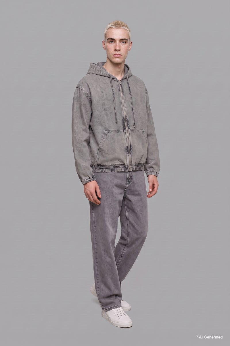 DeFacto Grey Man Oversize Fit Cotton Jacket Casual - Image 1