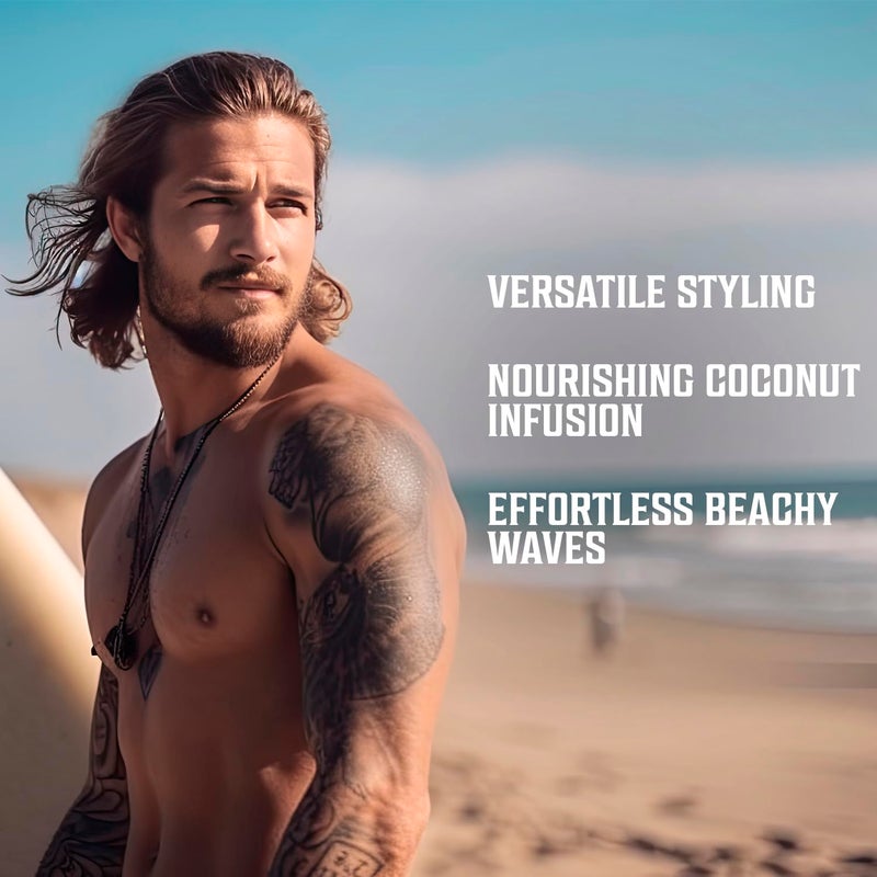 Viking Revolution Coconut Sea Salt Spray for Hair Men - Hair Texturizing Spray with Kelp, Aloe Vera & Red Algae Extract - Surf to Add Volume and Texture - Sea Salt for Men Beach - Image 3