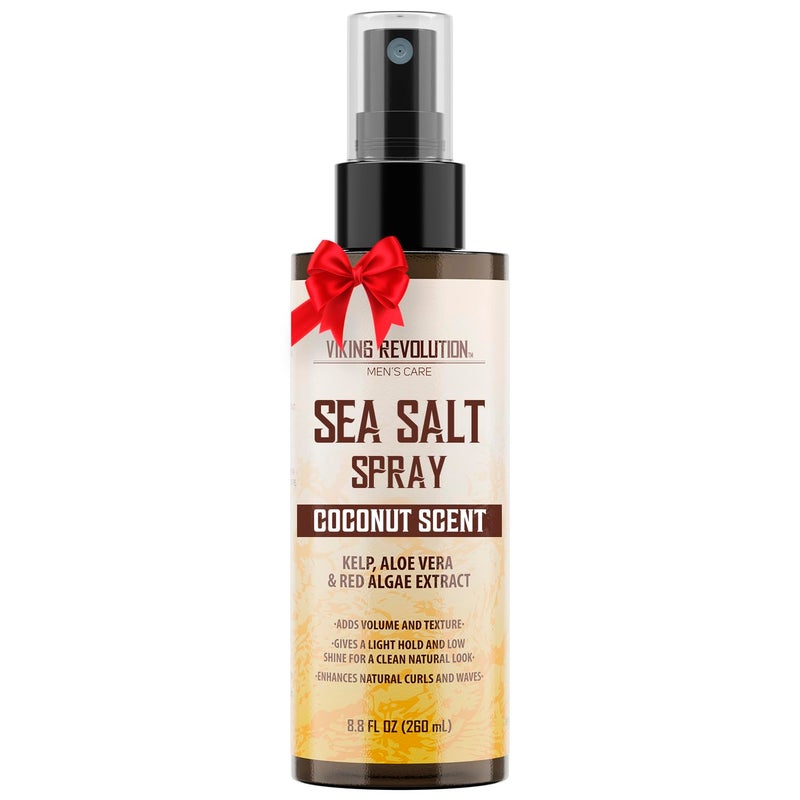 Viking Revolution Coconut Sea Salt Spray for Hair Men - Hair Texturizing Spray with Kelp, Aloe Vera & Red Algae Extract - Surf to Add Volume and Texture - Sea Salt for Men Beach - Image 1